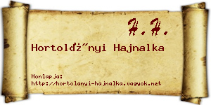 Hortolányi Hajnalka névjegykártya